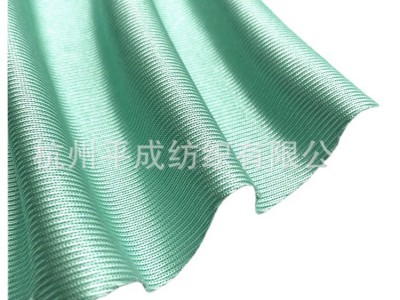 现货有光平板布 涤纶经编丝光布条纹