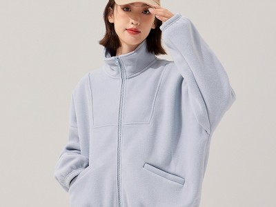 拓路者秋冬摇粒绒立领保暖外套女加