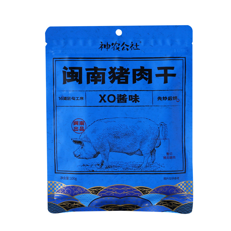 神农公社猪肉脯108g靖江原味闽南猪肉干XO酱味100g网红手撕猪肉干