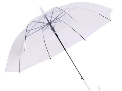 厂家直销长柄直杆透明雨伞2 1寸8骨