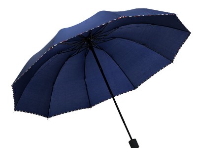 十骨加大商务黑胶包边雨伞防晒防紫