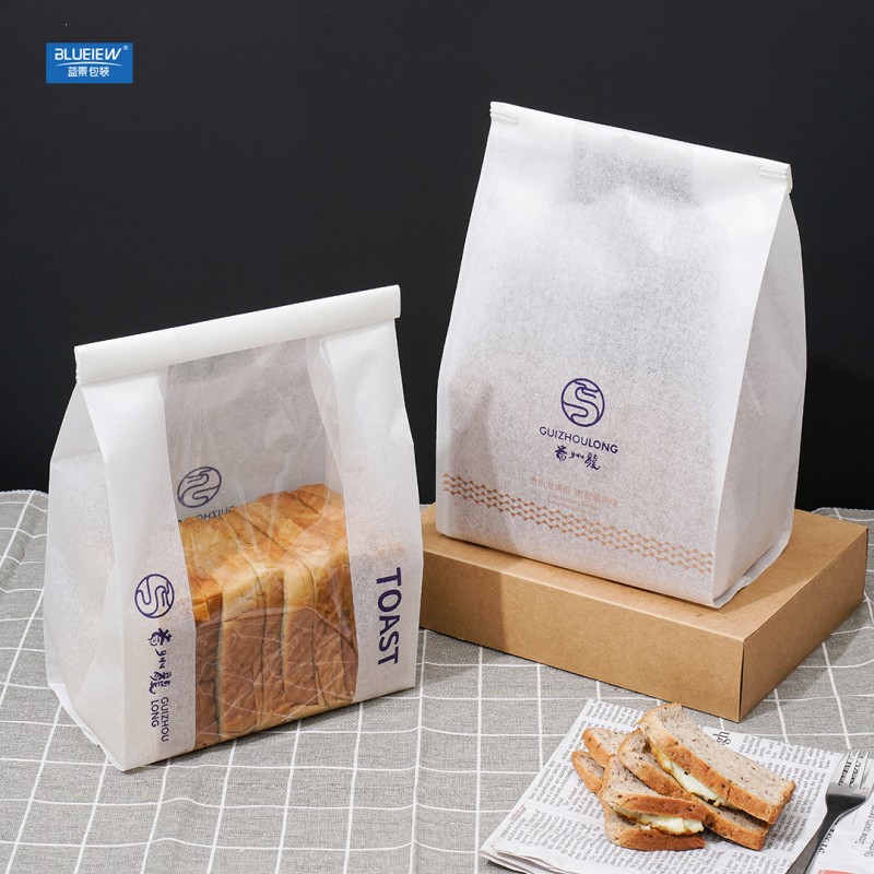贵州龙吐司袋棉纸包装袋大面包袋开窗吐司袋食品包装袋可定制logo