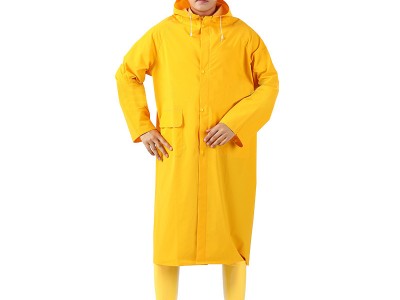 亚马逊黄色单双贴长褂雨衣外贸PVC贴