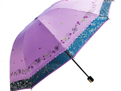晴雨伞 折叠晴雨两用太阳伞蕾丝防紫