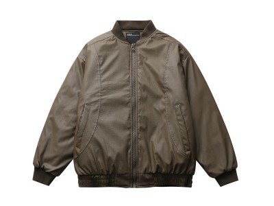 秋冬潮牌简约纯色棉衣棉服男宽松棒