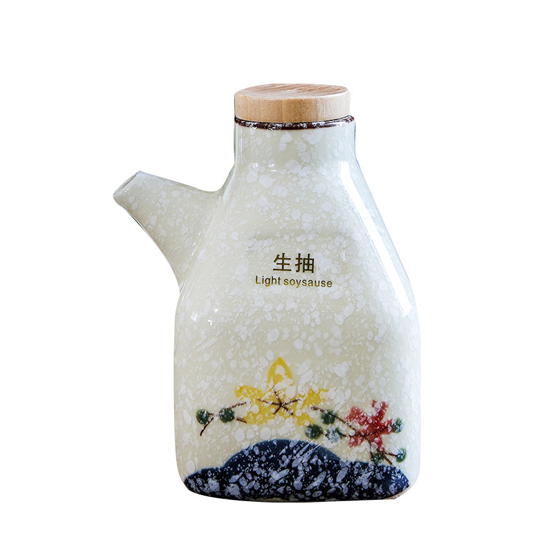 日式陶瓷油壶家用厨房酱油罐调料瓶复古老抽壶醋壶饭店商用分装壶