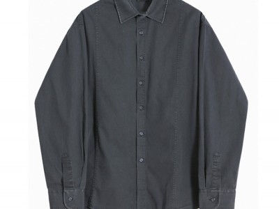 MYQ复古水洗休闲衬衫男春季宽松长袖
