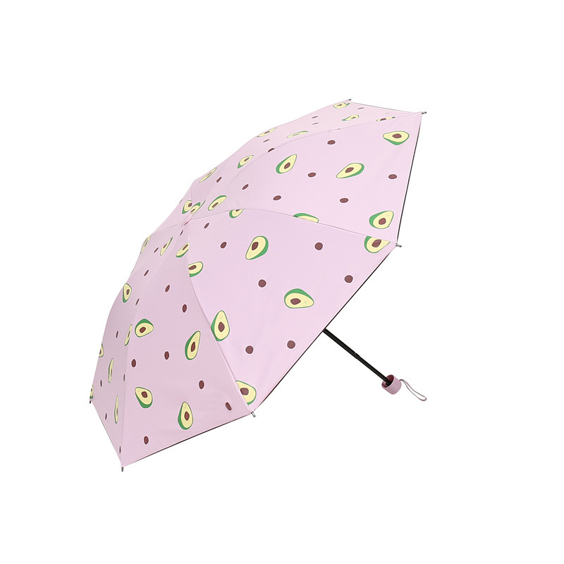 全自动牛油果雨伞防紫外线遮阳伞三折叠黑胶防晒男女太阳伞晴雨伞