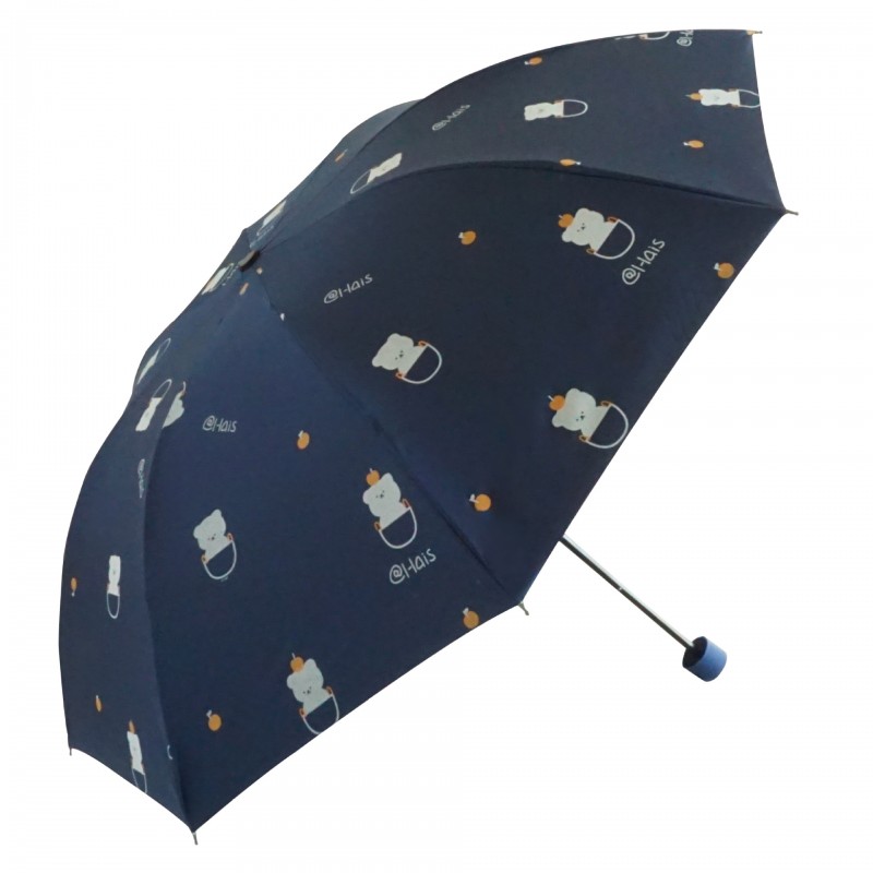 口袋小熊晴雨两用遮阳伞卡通批发晴雨伞黑胶女士小清新8骨折叠伞