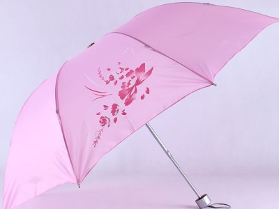 厂家批发涤丝布遮阳伞三折伞晴雨伞