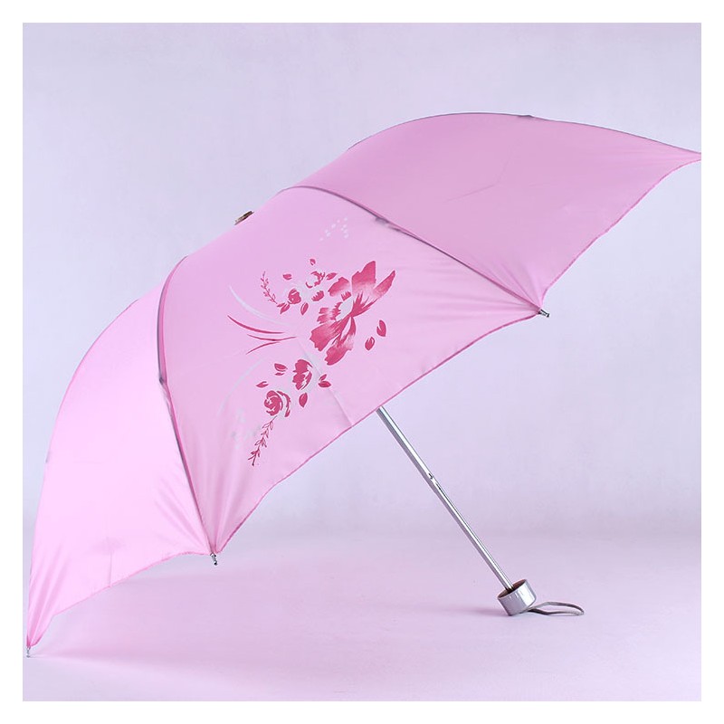 厂家批发涤丝布遮阳伞三折伞晴雨伞防紫外线伞可印logo