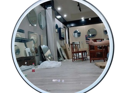 LED三色光智能梳妆台家用带灯镜子除