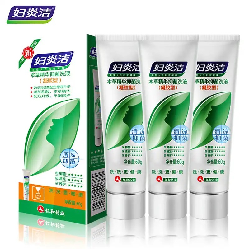 妇炎洁本草抑菌凝胶型60g私密洗护液便携女性私处护理洗护清洗液