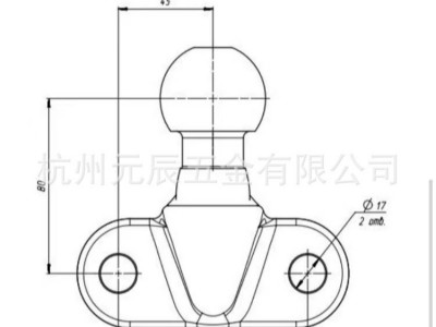 欧式弯头拖车球3.5T 50mm拖车球
