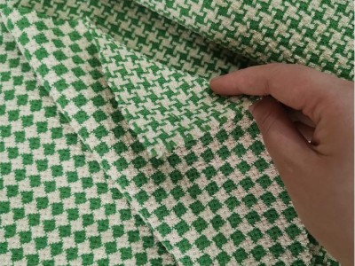 新款小香风粗花呢千鸟格双面可用风