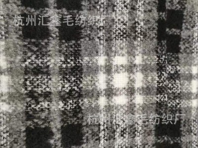 毛呢工厂粗纺秋冬格子顺毛呢面料衬