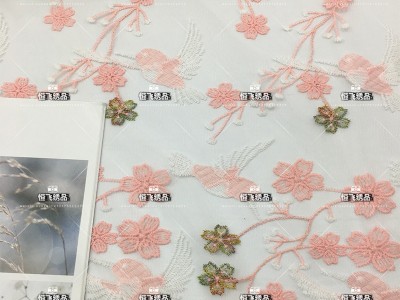 民族风网布多色小鸟梅花花型刺绣动
