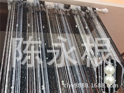 扁银丝珍珠线帘 风水帘珠子窗帘 门