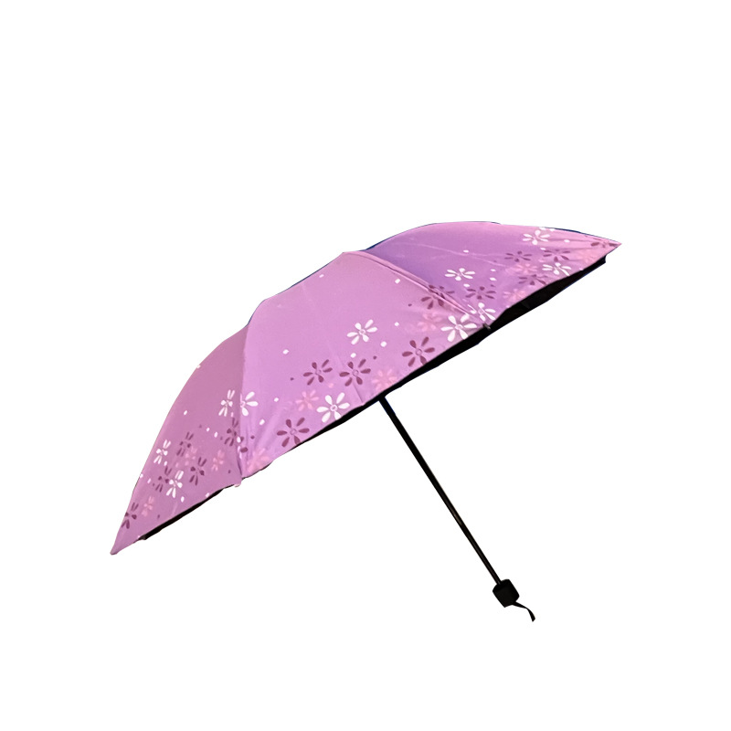 雨伞批发黑胶防晒遮阳伞手动双面印花晴雨两用10骨太阳伞折叠伞