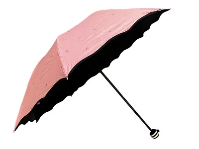 小星星黑胶印花雨伞八骨黑胶太阳伞
