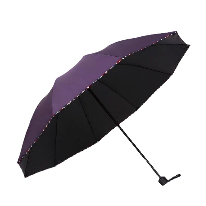 10骨黑胶包边商务伞 英伦风加大遮雨晴雨伞 印LOGO礼品广告遮阳伞