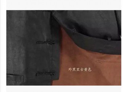 古丝路真丝香云纱男唐装夏装 莨绸短