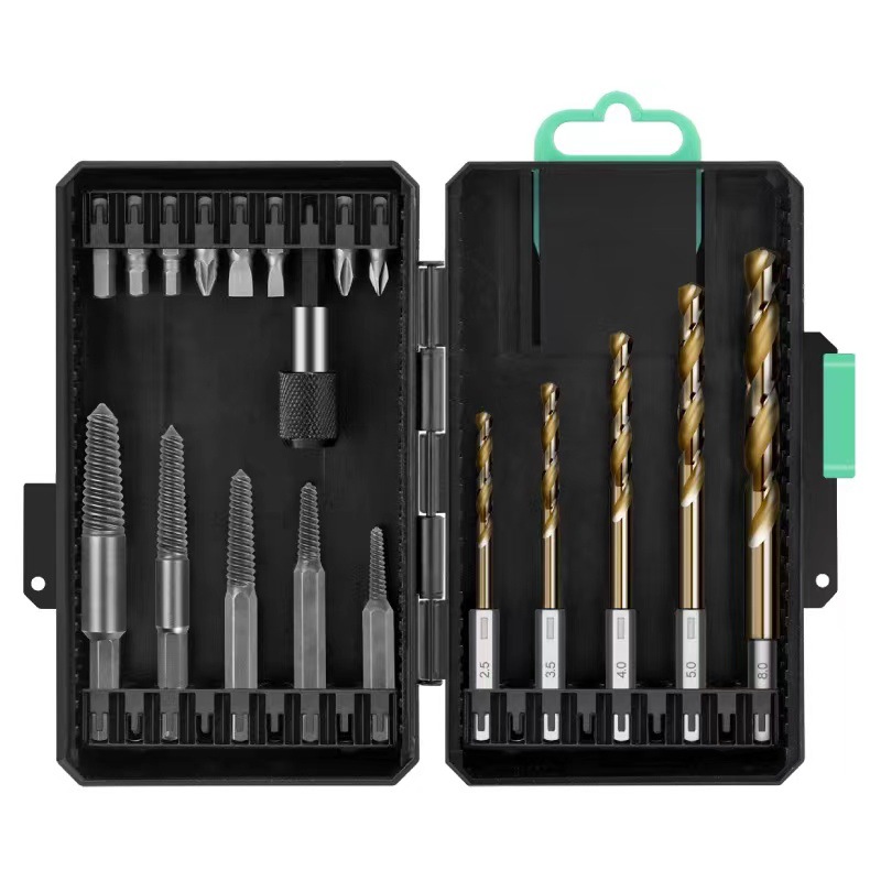 断丝取出器螺丝取出神器六角柄电动钻孔取出工具麻花钻头批头组套