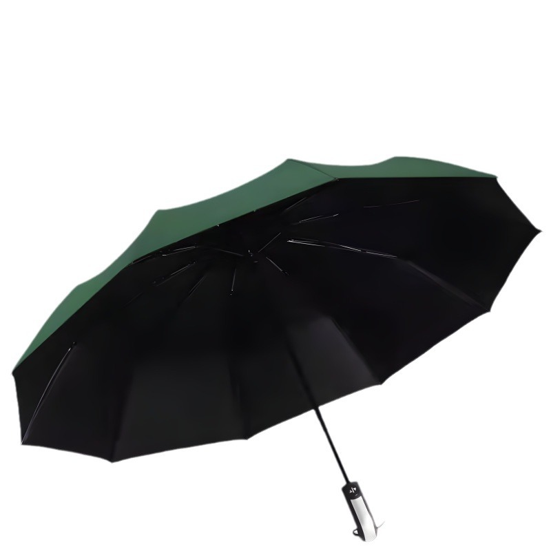 十骨黑胶商务伞防晒雨伞全自动雨伞加大遮阳伞大号雨伞晴雨两用伞