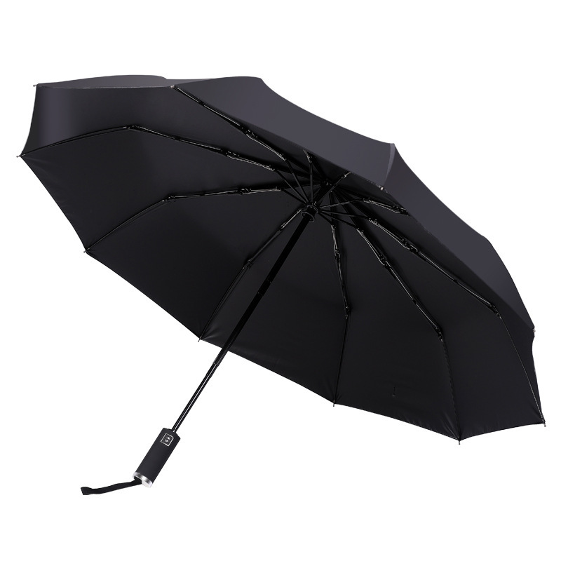 创意德国LED灯自动十骨双人反向伞 晴雨折叠雨伞定制印字logo批发