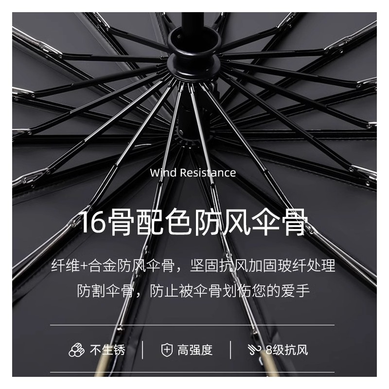 全自动雨伞黑胶防晒批发折叠伞印刷logo伞晴雨两用女遮阳伞广告伞