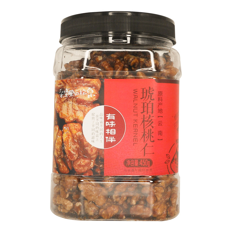 琥珀核桃仁罐装新疆纸皮核桃坚果炒货休闲零食品批发