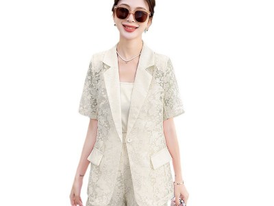 小香风蕾丝时尚套装女2024夏新款气