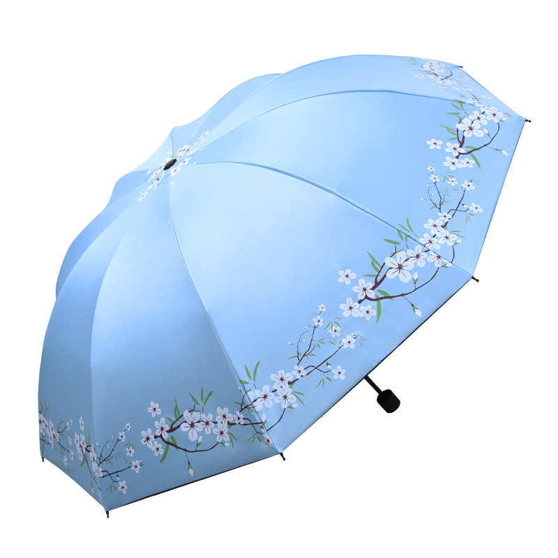 晴雨伞折叠小清新防晒伞黑胶晴雨两用太阳伞防紫外线遮阳伞女生