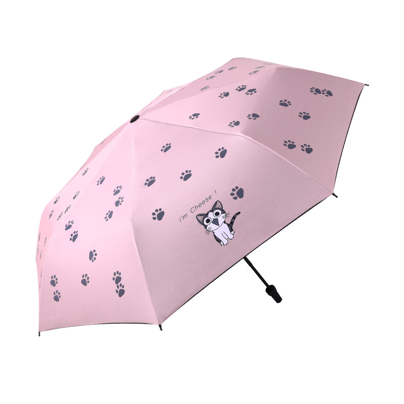 广告伞折叠太阳伞遮阳防雨伞批发儿童雨伞卡通黑胶晴雨伞一件代发