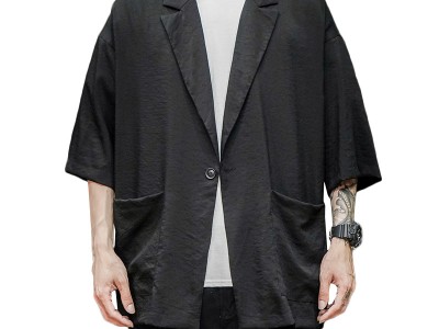 20夏季新品日系潮流男士七分袖西服