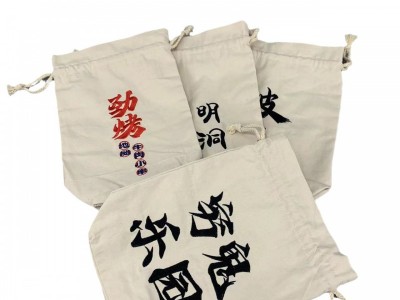 厂家供应束口纸巾袋 双肩抽绳麻布广