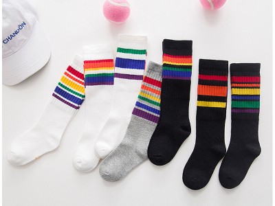 彩虹袜秋季新款儿童袜子 韩国女童潮