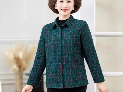 秋依新款中老年女装秋冬棉衬衣外套