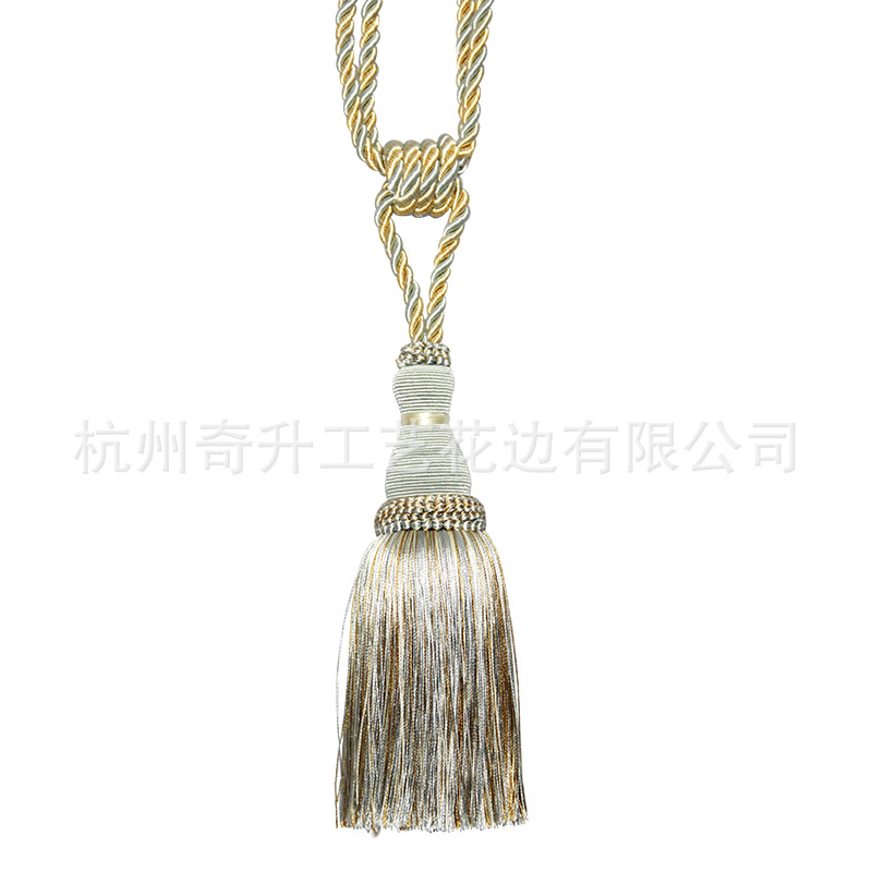 高档欧式窗帘花边挂球手工大号装饰配件龙须辅料流苏绑球吊穗一对