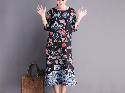 2020女装直销春夏复古文艺手工盘扣A