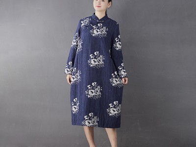 2019-秋冬季 新款 复古长袖民族风女