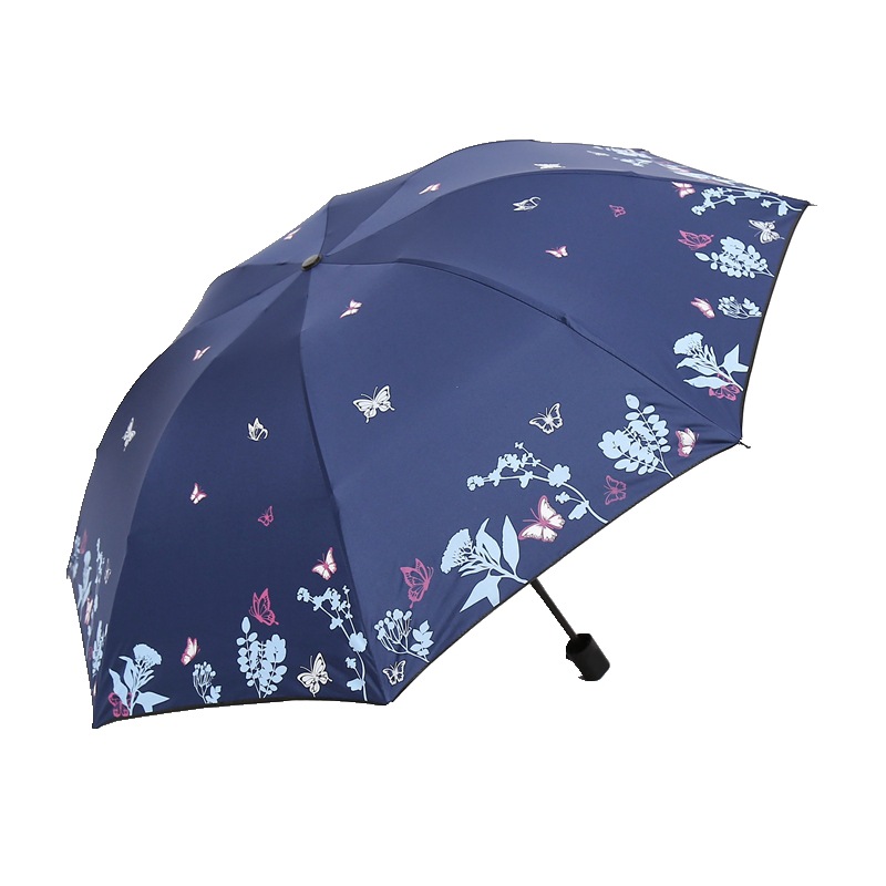 新款网红八骨黑胶方格晴雨伞防晒遮阳太阳伞批发可加印logo广告伞