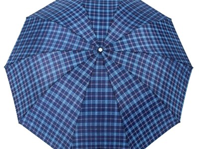 三折涤丝格子65cm情侣雨伞创意男士