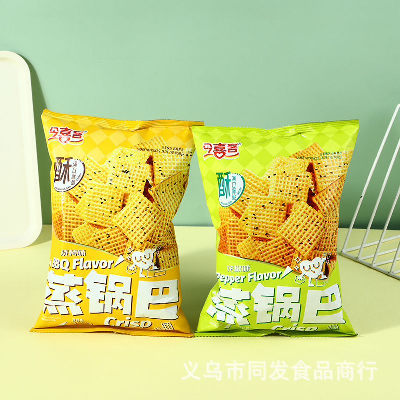 今喜客蒸锅巴158克烧烤味花椒味小吃居家办公室休闲膨化网红零食