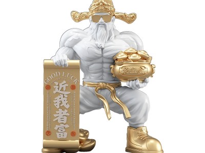 肌肉财神爷摆件家用客厅开业礼物大