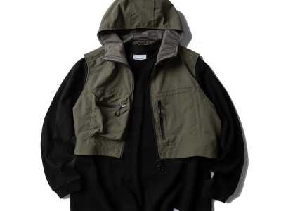 FORN3 2022秋季新款纯色机能连帽山