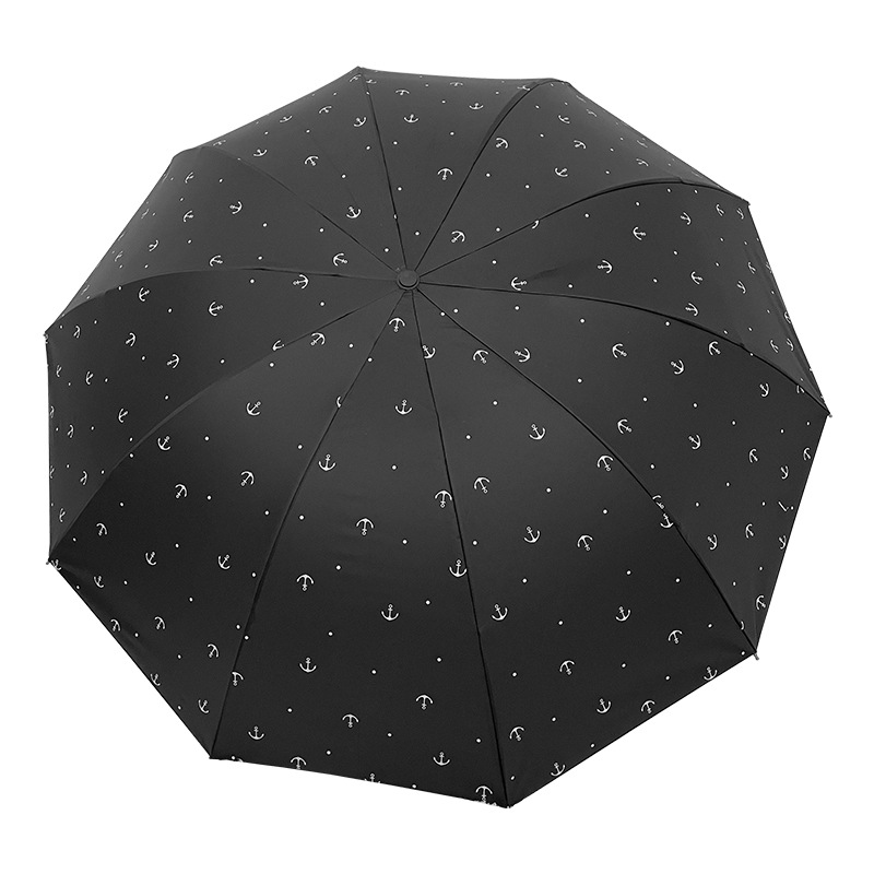 新款10骨黑胶防晒遮阳三折伞手动晴雨两用伞礼品雨伞批发太阳伞