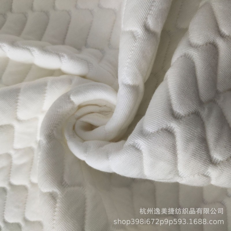 可定制高克重冬季保暖泡泡夹丝针织提花床垫套枕套抱枕面料加logo