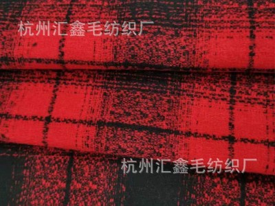 毛呢厂家2025年新款春秋粗纺格子毛