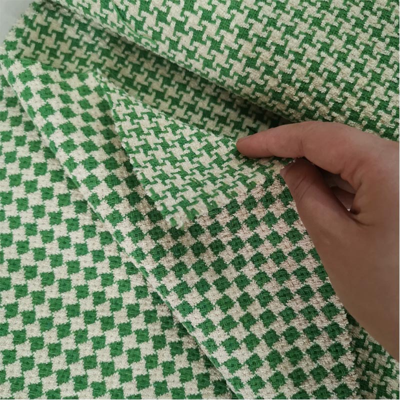 新款小香风粗花呢千鸟格双面可用风车格菱形格外套连衣裙套装布料